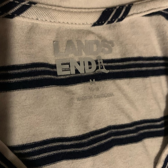 Lands' End White and Blue Ruffled Tiered Sundress - Picture 2 of 6